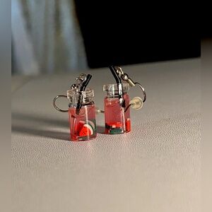 Watermelon drink earrings